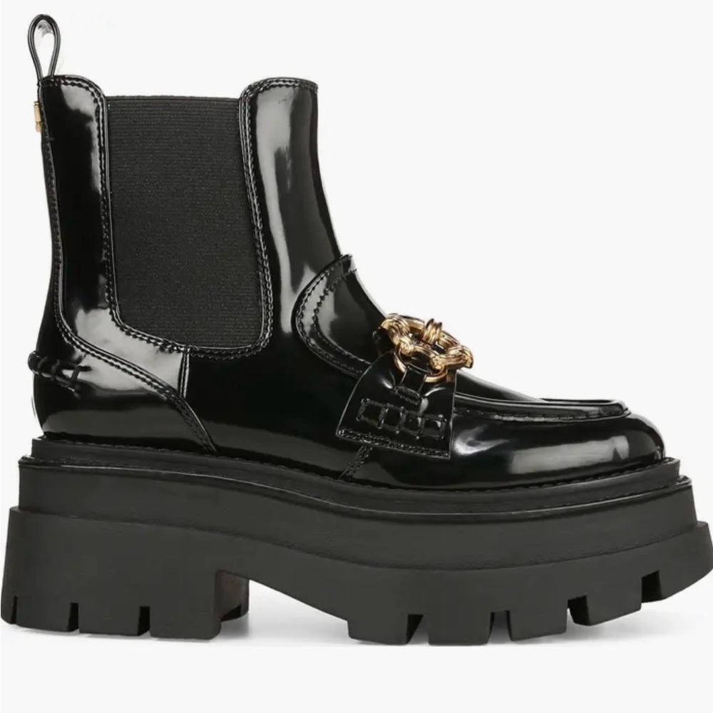 Sam Edelman Patent Leather Platform Chelsea Boots